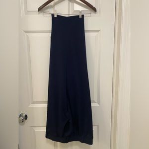 Lands End Straight-Leg Navy Pintuck Knit Pants 3X (24W-26W)